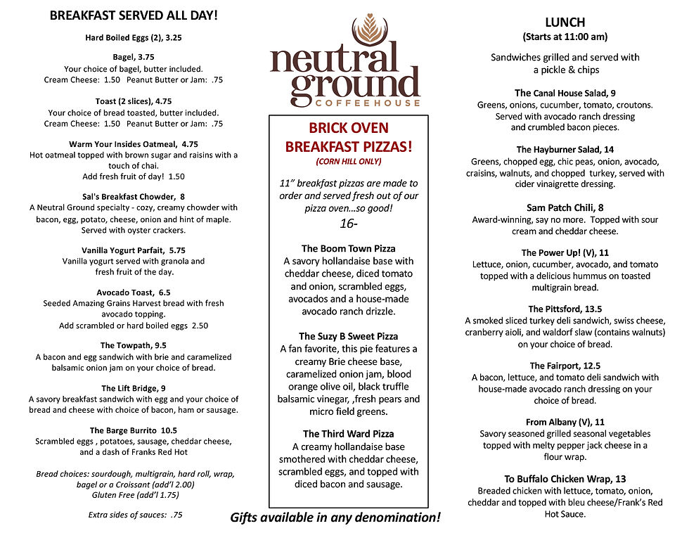 Corn Hill Menu My Site